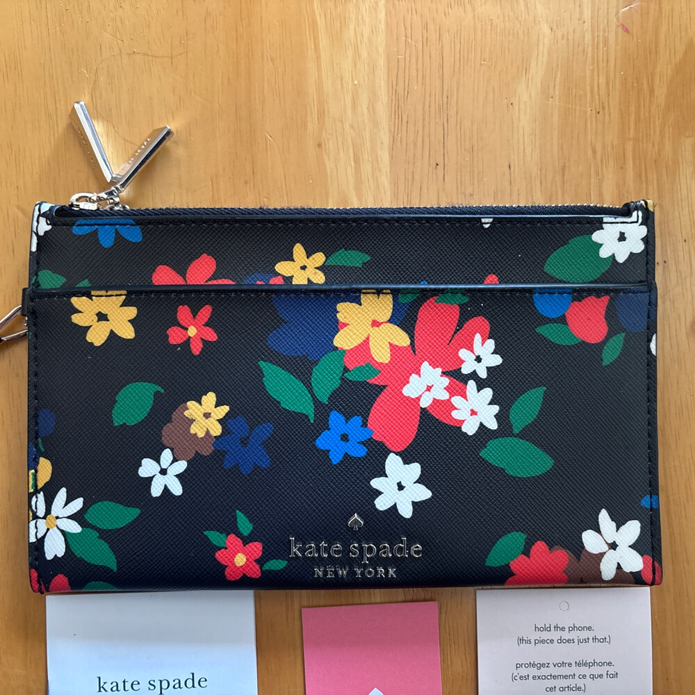 Kate Spade Double Zip Wristlet Staci Sailing Floral NWT